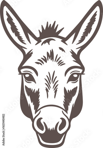 donkey face icon vector 