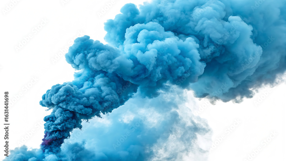 Fototapeta premium blue smoke cloud isolated on background white