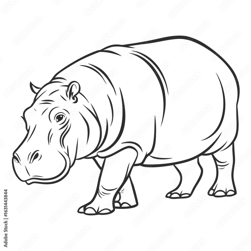 Fototapeta premium Rhino vector illustration on a white background 