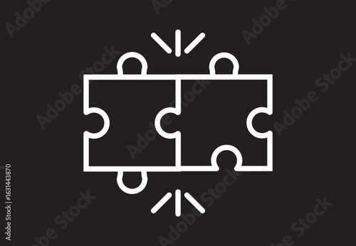 Compatibility icon symbol collection on white background. Thin linear compatibility, connection, cooperation outline icon isolated on white background. Line vector compatibility 