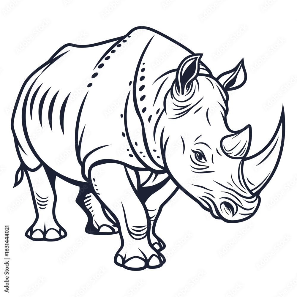 Obraz premium Rhino vector on a white background