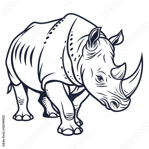 Rhino vector on a white background 
