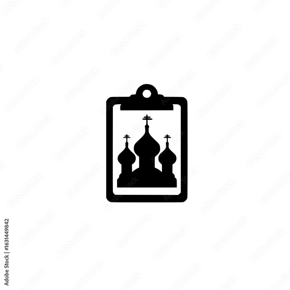Obraz premium Flat clipboard graphic with masjid symbol ideal for islamic culture holy places and travel themes