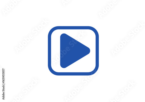 Free Download Blue play button, flat vector silhouette, media and entertainment symbol, Illustrator vector. - GFXLoad