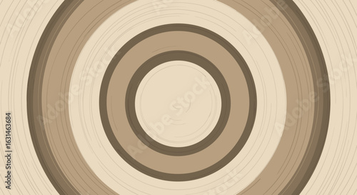 Geometric abstract pattern featuring concentric rings in earthy brown and beige tones with a subtle texture.