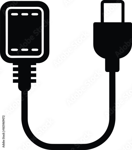 black silhouette a ethernet cable tester on white .eps