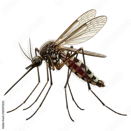 Aedes mosquito isolated on transparent background