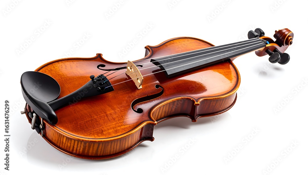 Fototapeta premium Classic Violin on White Background