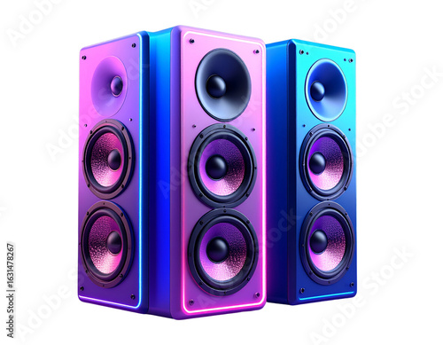 Minimalist Volume Icon with Gradient Bars, side angle view, isolated transparent background png