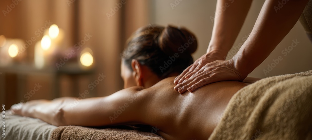 Obraz premium The soothing massage therapy experience in a calm spa environment.