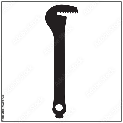 Vector art of adjustable wrench tool isolated on white background