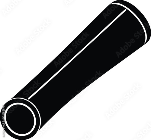 black silhouette a heat shrink tubing on white bac.eps