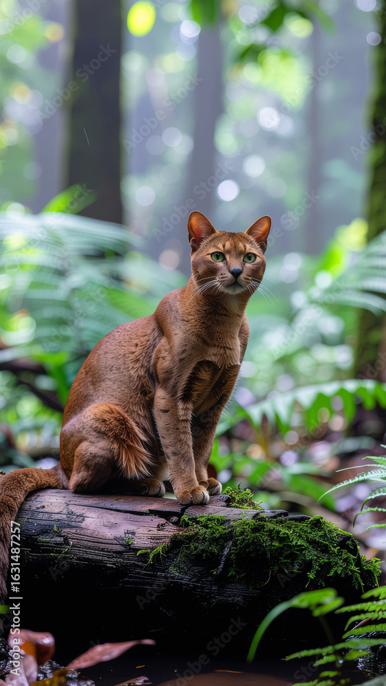 Fototapeta premium cat on the tree