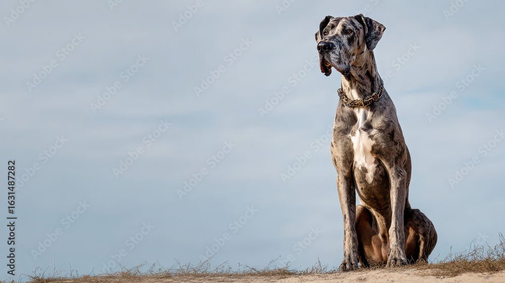 Obraz premium Great Dane Standing Tall Natural Light Clean Background