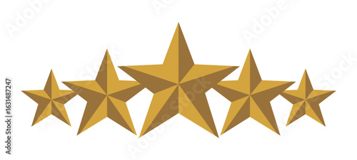 five star sign rating symbol vector.
