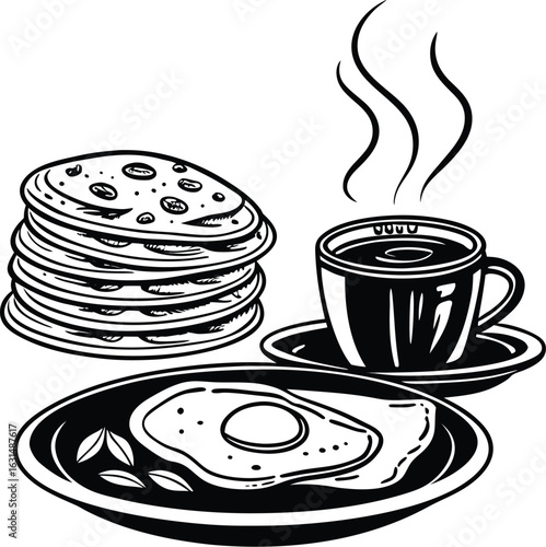 Desi Nashta Set Vector