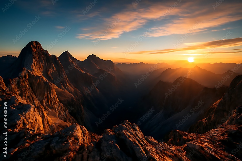 Obraz premium Sunset Over The Mountains