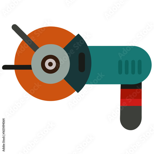 Flat design angle grinder tool illustration