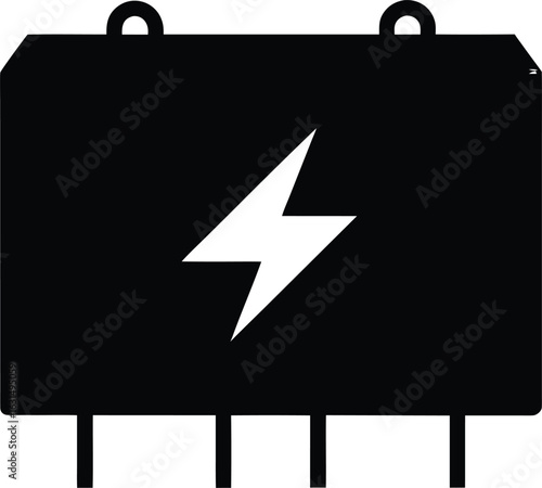 black silhouette a voltage regulator on white back.eps