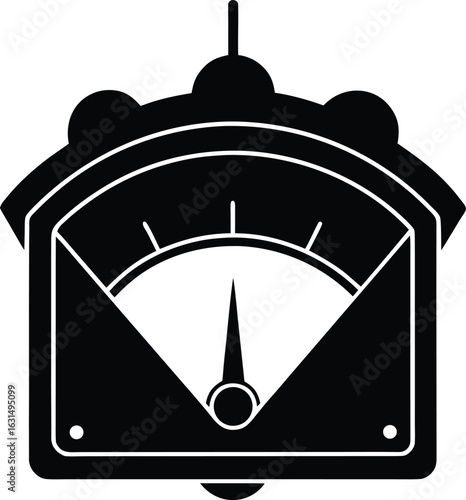 black silhouette a voltmeter on white background.eps