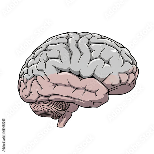 Human Brain Illustration Anatomical Structure Medical Science Mind Thinking Intelligence