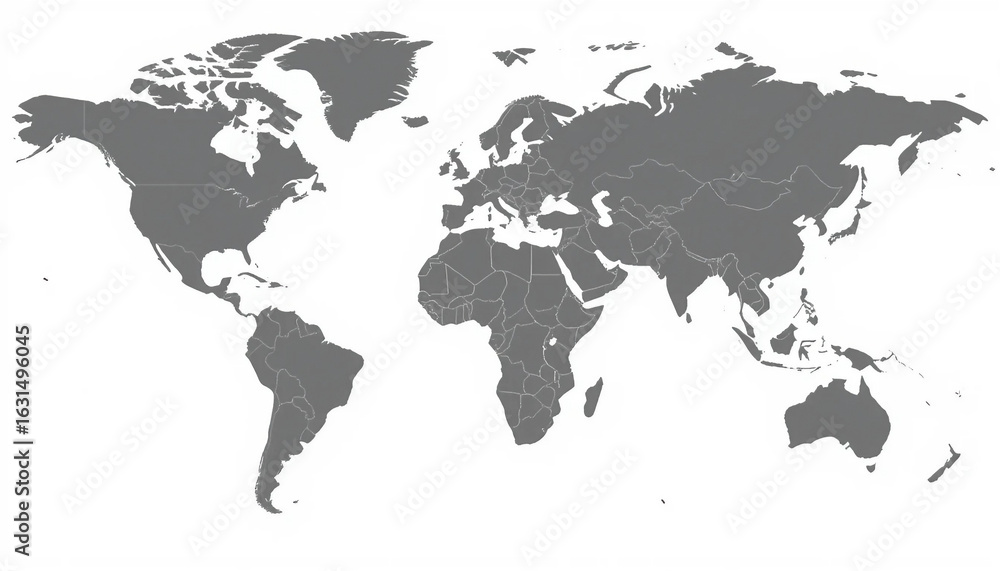 Fototapeta premium Vector world map illustration with continents on a black background for business and travel
