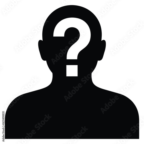 Anonymous person with question mark silhouette
