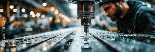 Precision machining in action at a modern manufacturing facility during the day