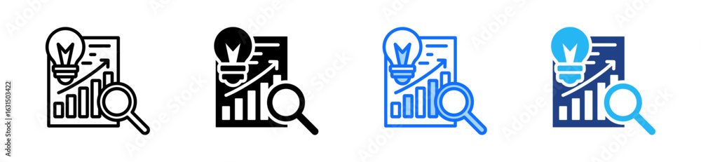 Fototapeta premium Insight Icon Set Multiple Style Collection