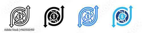 Cash Flow Icon Set Multiple Style Collection