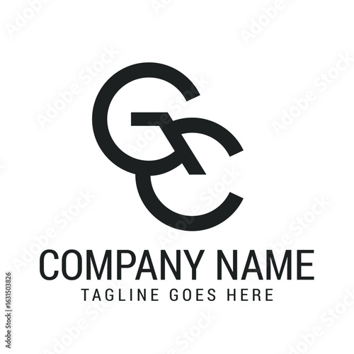 Creative Letter GC or CG Modern Minimalist Vector Logo Design Templates for Brand