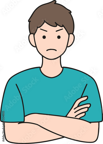 a male vector image with his arms crossed