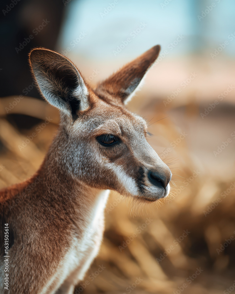 Obraz premium Kangaroo Against Blurred Background