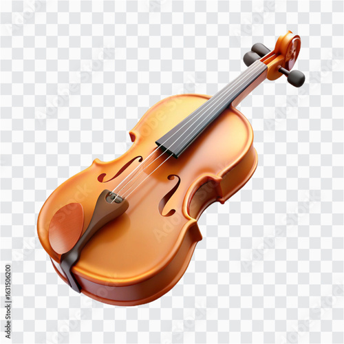3D Violin Icon | Classical Music Instrument, String Symphony Symbol 02