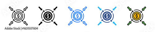 Revenue Streams Icon Set Multiple Style Collection