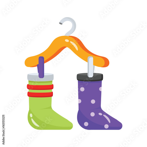 Handy 3d style icon of a pair of socks drying
