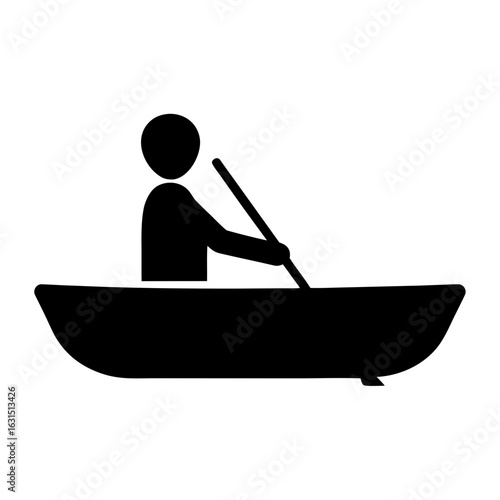 Person rowing a boat silhouette