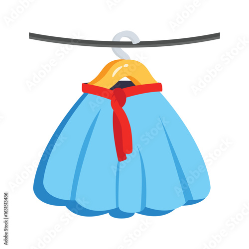Get a glimpse of 3d style icon showing hanging skirt
