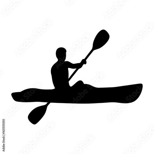 Person kayaking on water silhouette