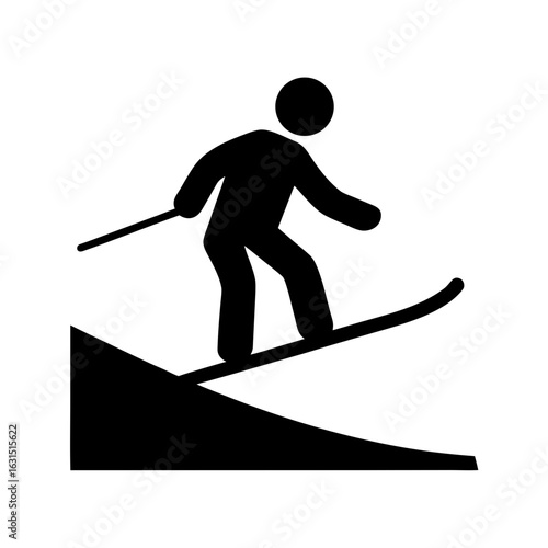 Skier in action silhouette