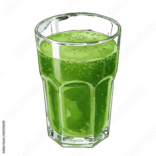 Refreshing green smoothie in a glass, a healthy and vibrant drink with natural ingredients for a nutritious lifestyle choice and wellness
