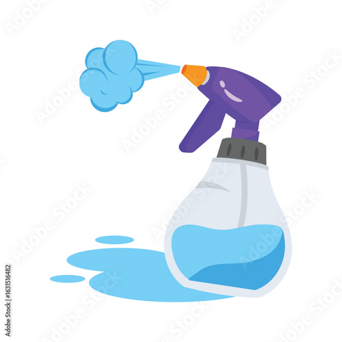 Modern 3d icon of spray bottle cleanser