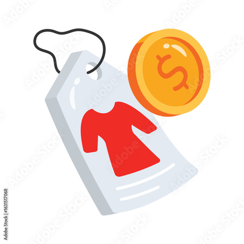A well designed 3d style icon of price tag