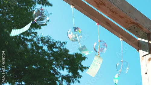 Wind chimes: a symbol of summer in Japan. 日本の夏の風物詩。風鈴。音なし