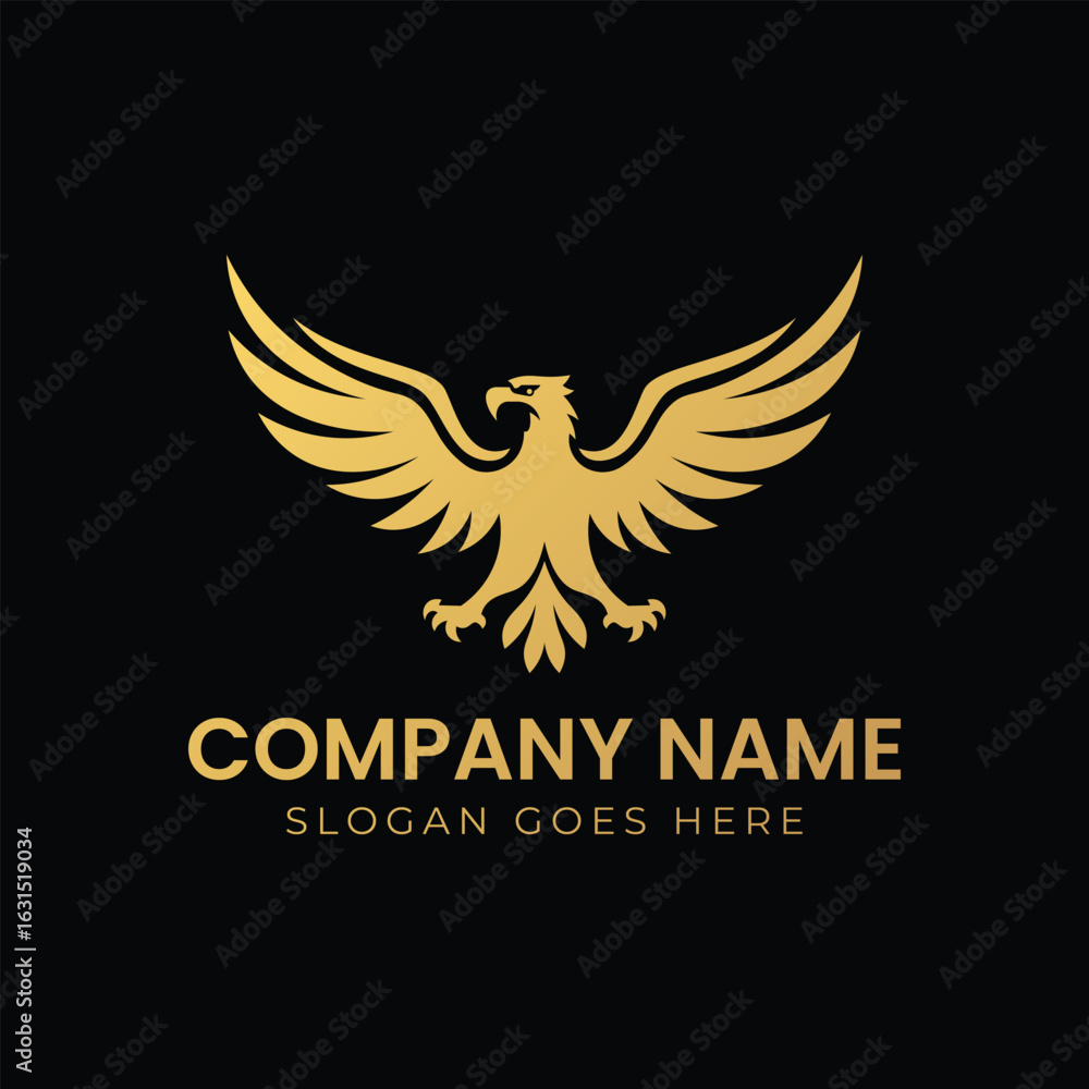 Obraz premium Eagle Fly Silhouette Logo Design