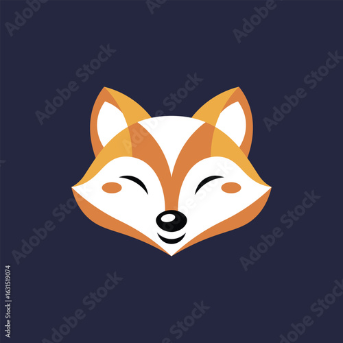 Fox Head Mascot Cartoon Style