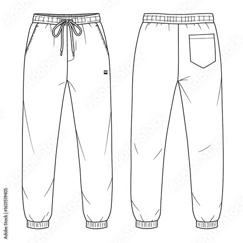 Loose Fit Sweatpants Flat Design