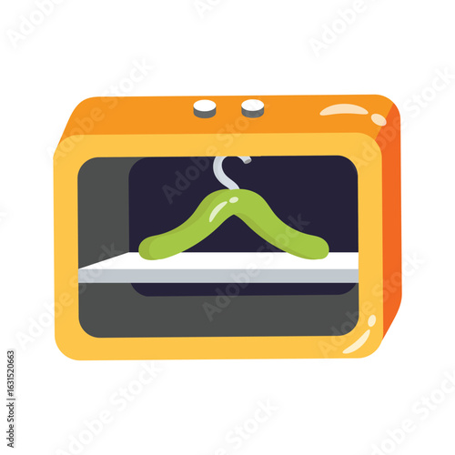 An editable 3d style icon showing laundry rack hanger