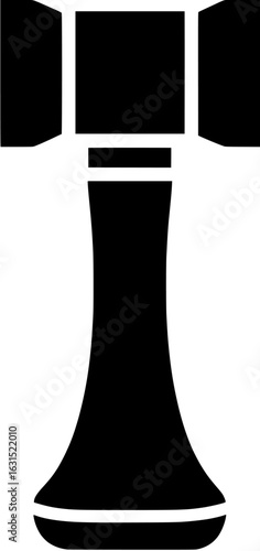 Black silhouette icon of a judge gavel representing justice and law