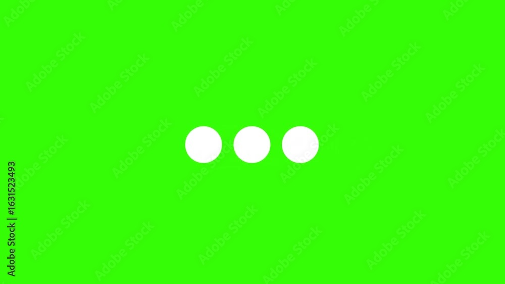 Typing dots loading animation in 4K on green screen background ...